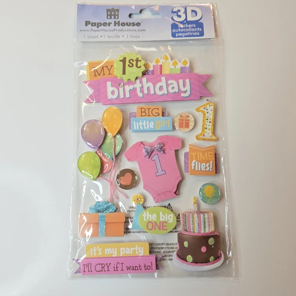 New Baby Theme Paper House 7 Packs Scrapbooking Supplies Assorted Stickers